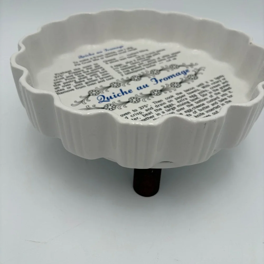 Vtg Quiche au Fromage Pie Plate Tart Pan Fluted Ruffled Edge California Pottey‎